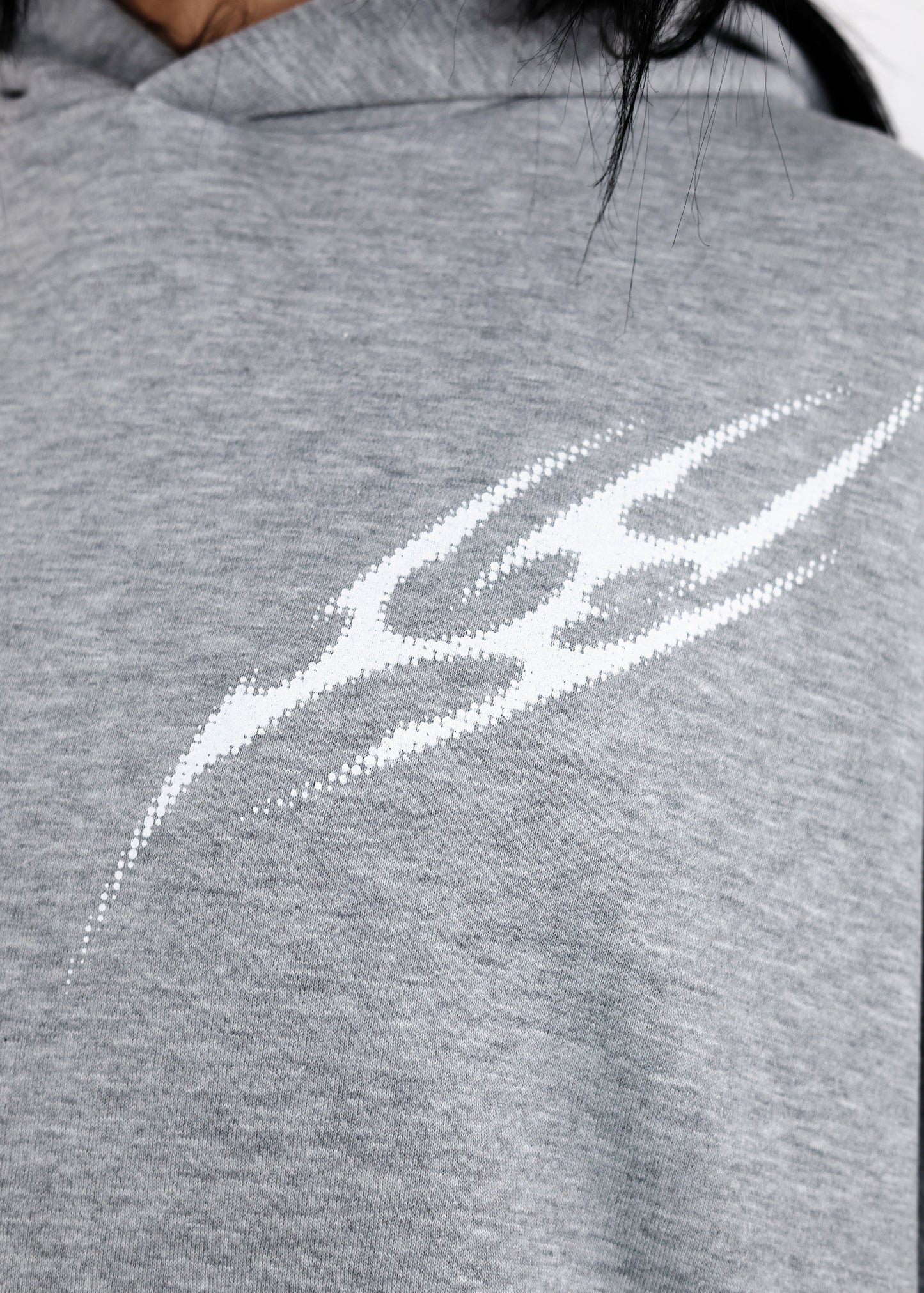 Sweat à Capuche Gris Chiné Design Tribal Dot Pattern