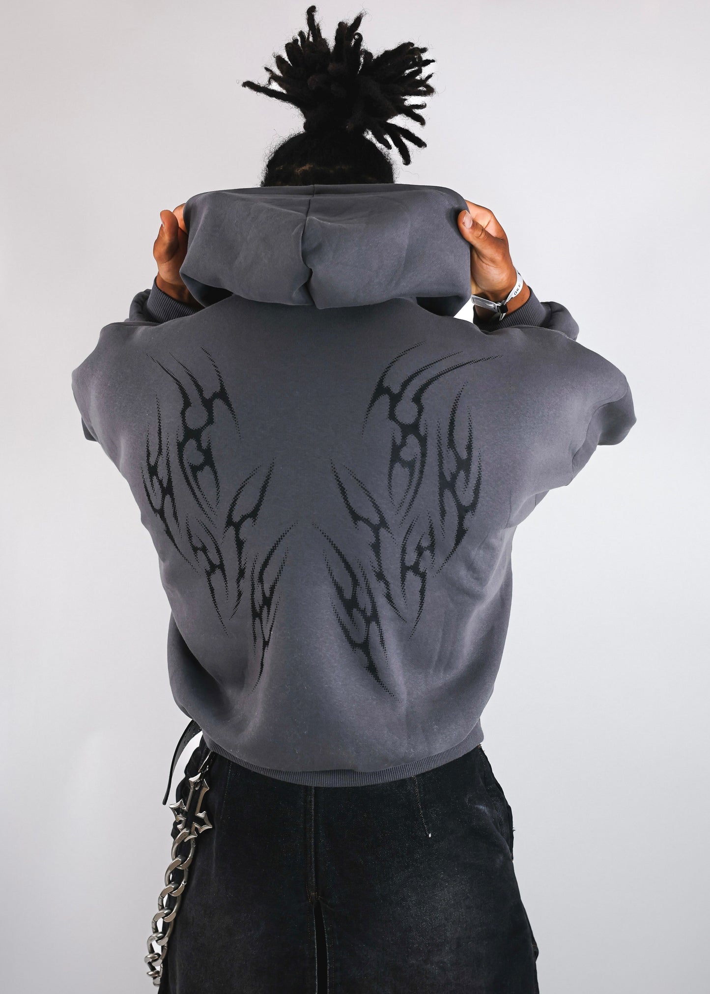 Sweat à Capuche Asphalt Design Tribal Dot Pattern