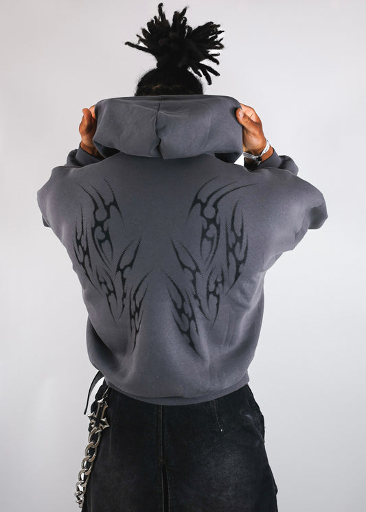 Sweat à Capuche Asphalt Design Tribal Dot Pattern