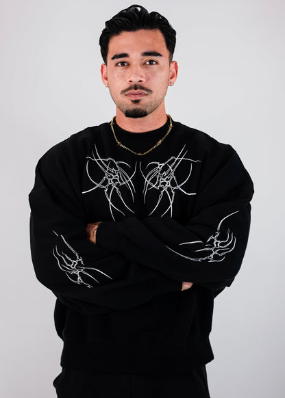 Sweat-Shirt Noir Design Tribal