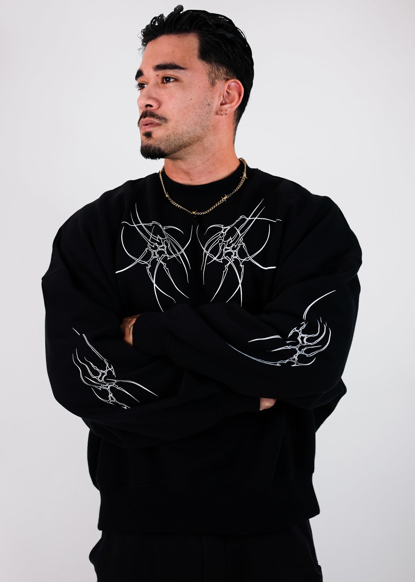 Sweat-Shirt Noir Design Tribal
