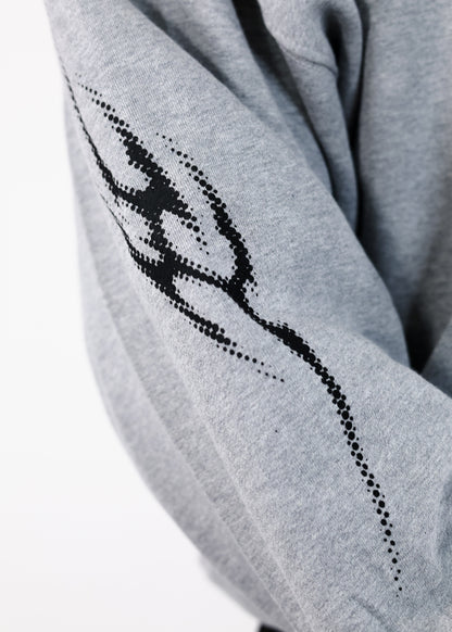 Sweat à Capuche avec fermeture Gris Chiné Design Tribal Dot Pattern