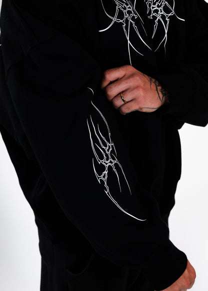 Sweat-Shirt Noir Design Tribal