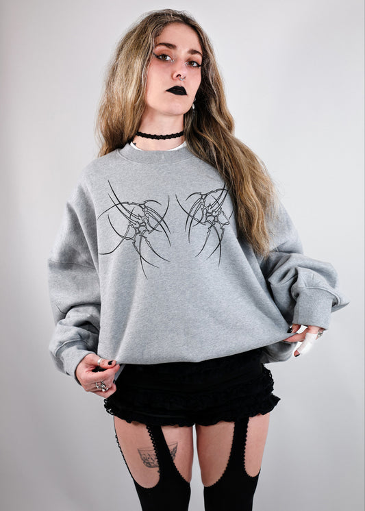 Sweat-Shirt Gris chiné Design Tribal