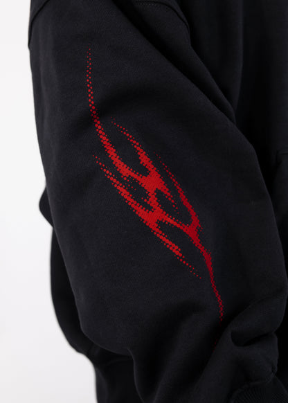 Sweat à Capuche Obsidienne Design Tribal Dot Pattern