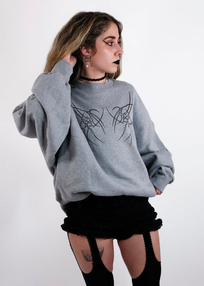 Sweat-Shirt Gris chiné Design Tribal