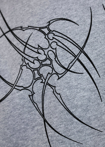 Sweat à capuche Gris Chiné Design Tribal
