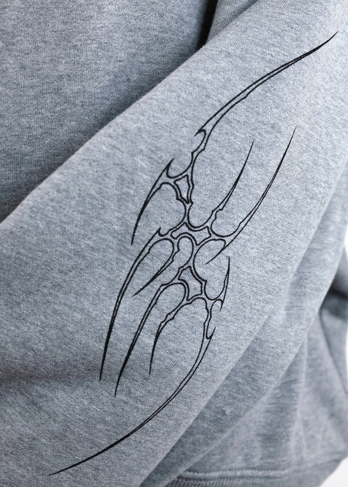 Sweat à capuche Gris Chiné Design Tribal